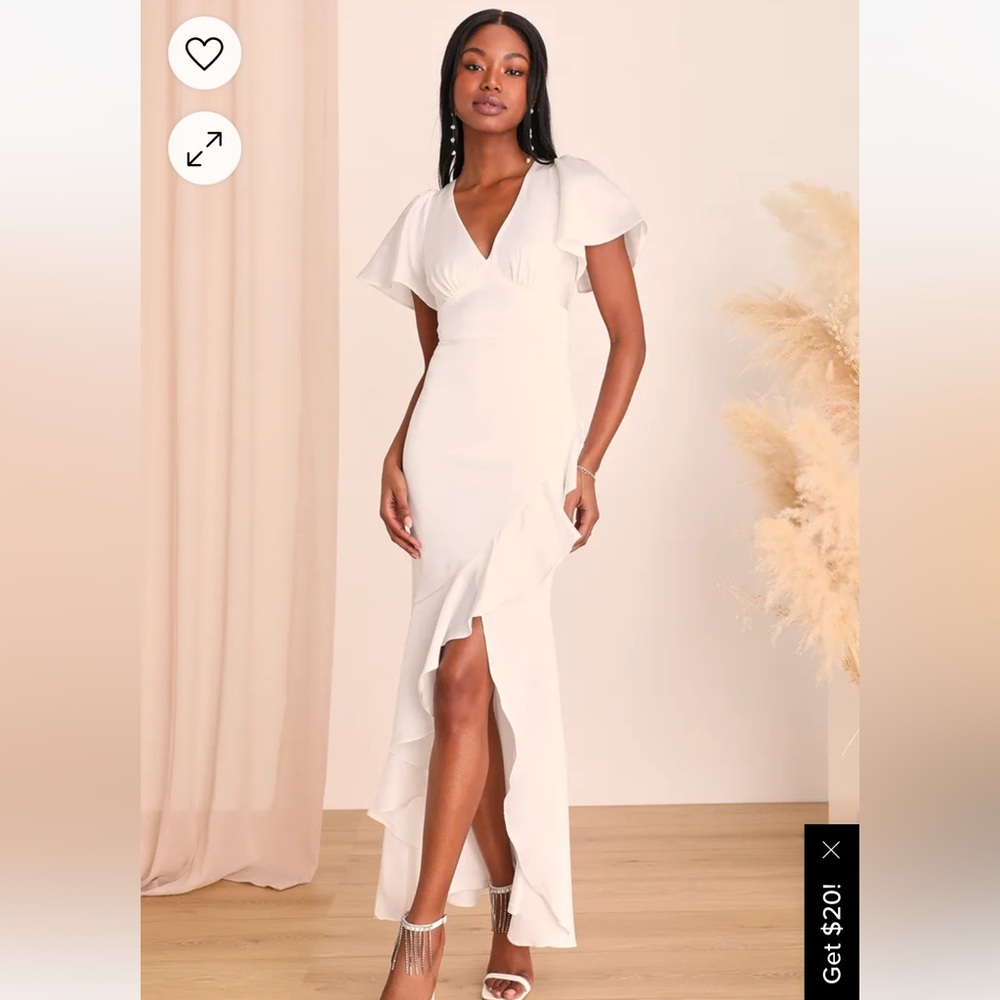 Satin Ruffled Maxi Dress